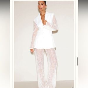 Chic White Lace Pantsuit